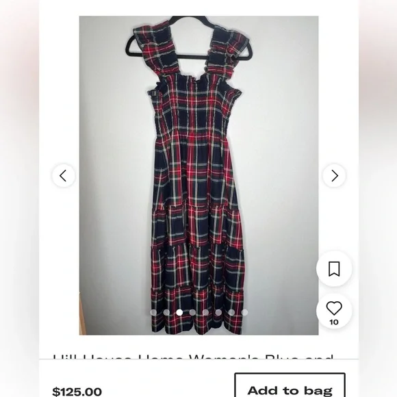 Hill House The Ellie Navy Tartan Plaid Nap Dress - Picture 3 of 7